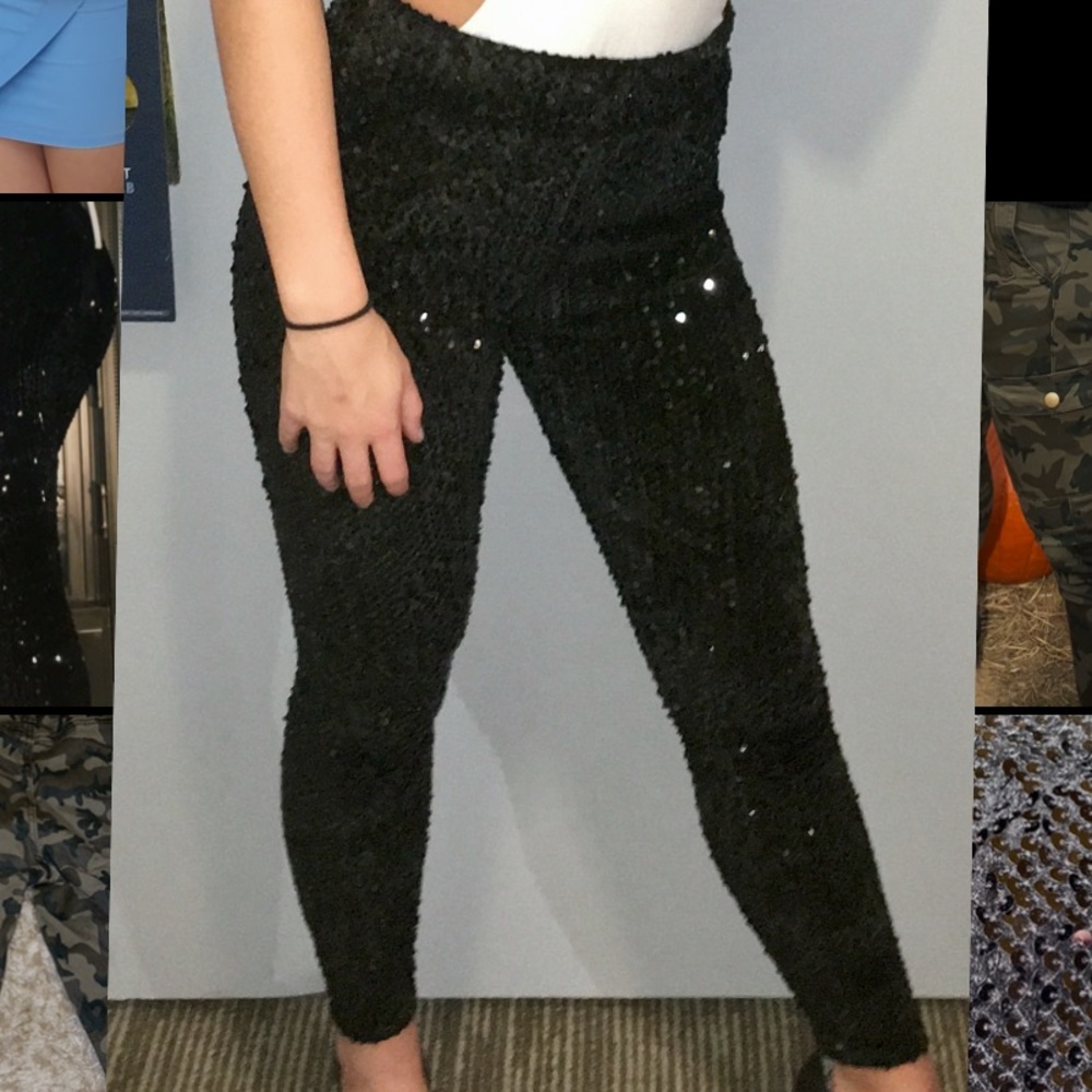 Sequin high waisted leggings